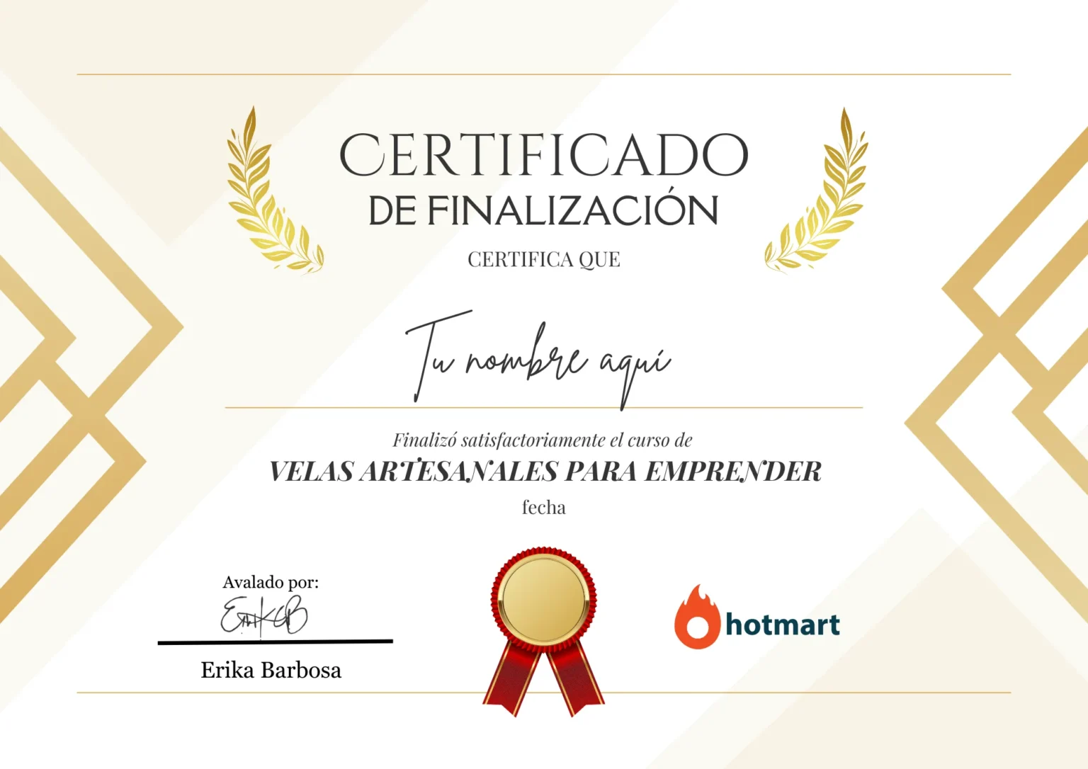 certificado del curso de velas artesanales