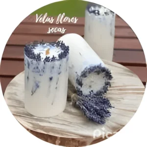 velas con flores secas