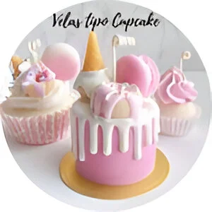 velas tipo cupcake